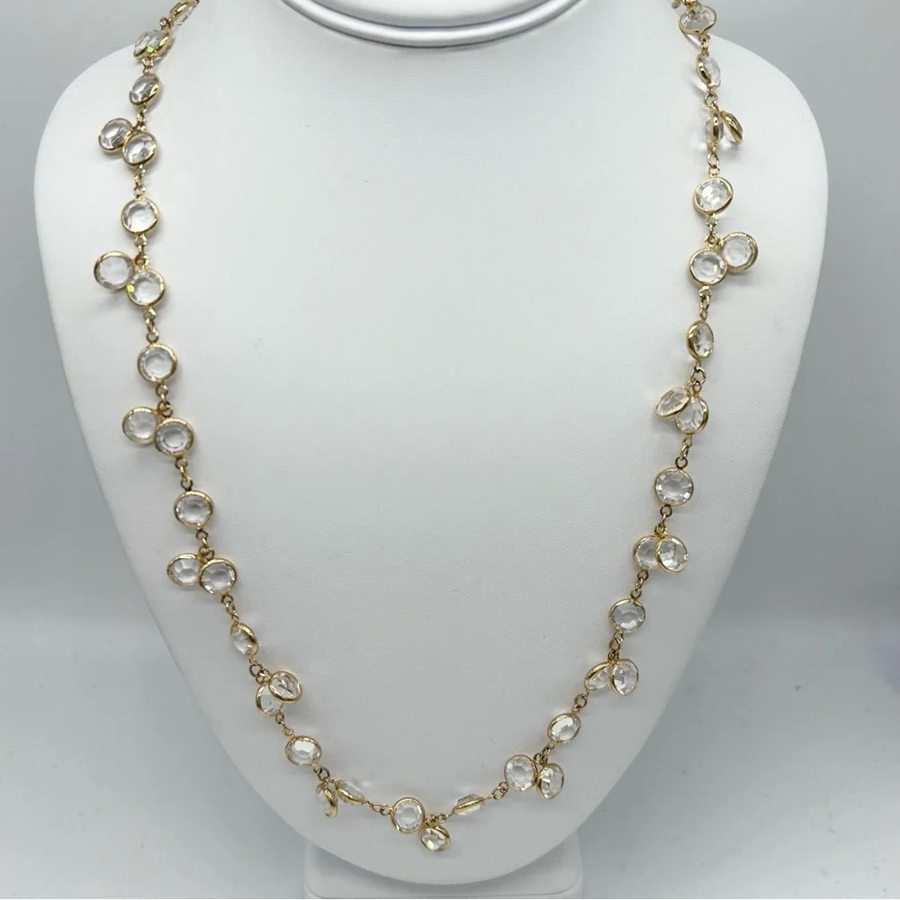 Swarovski Crystal Clear Bezel Charm Necklace